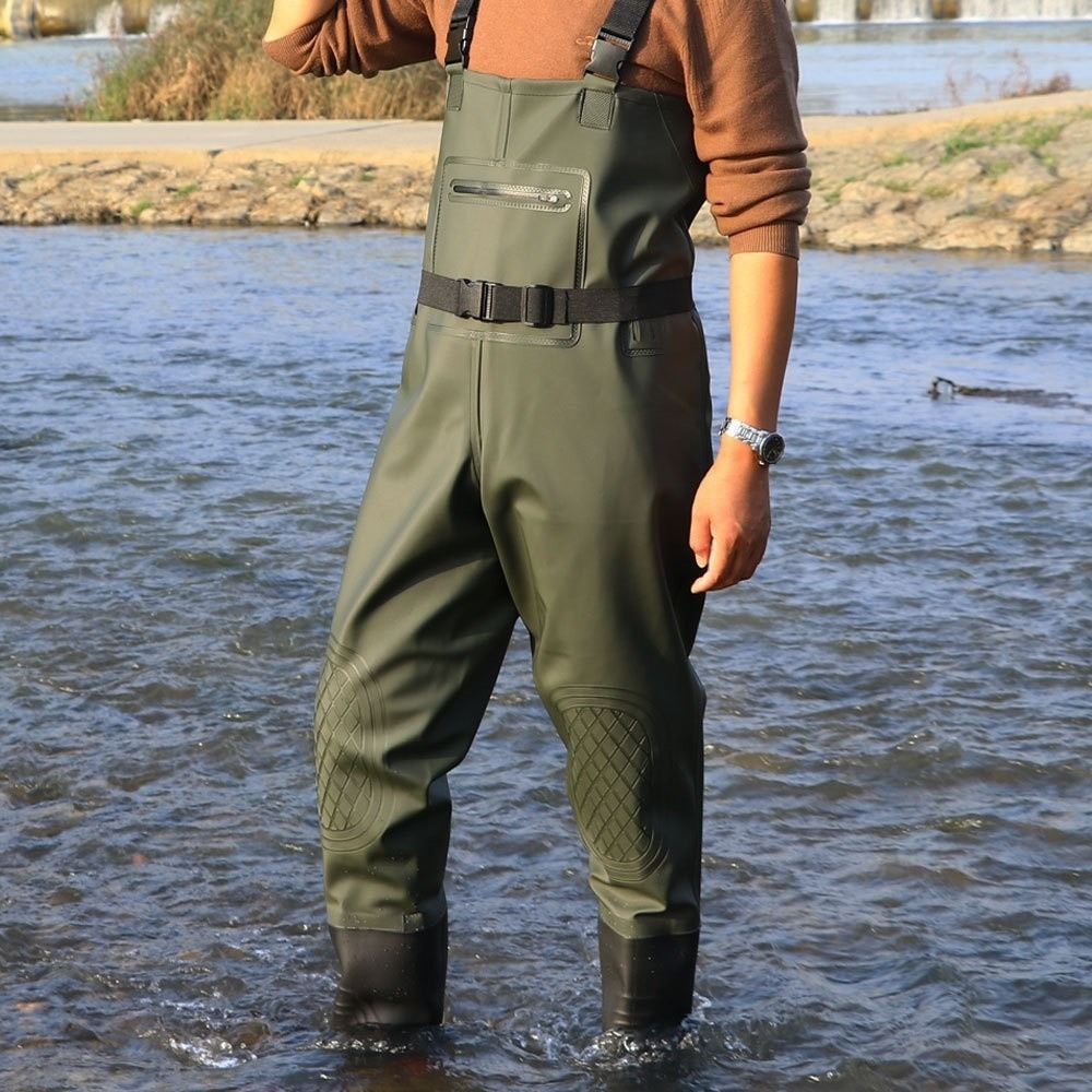 Fishing Pants Waterproof - 편리한 PVC 소재의 낚시복, 이중 무릎