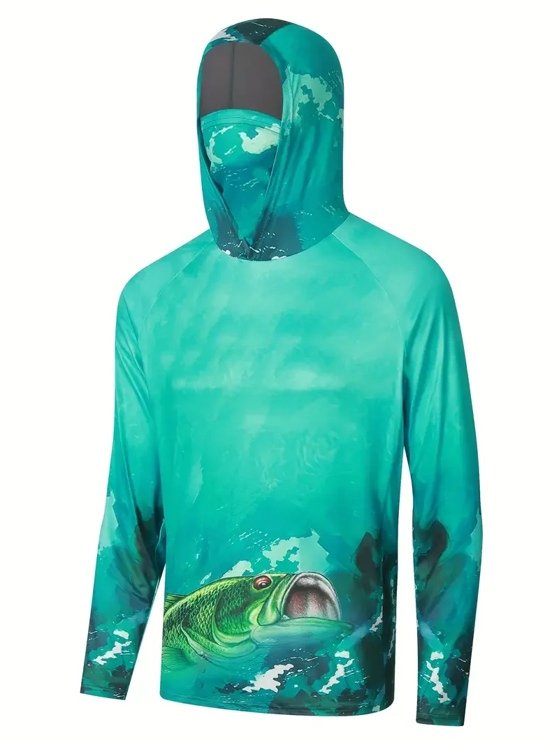 낚시용 셔츠, 후드 달린 남성용 낚시복, 야외용 여름용 - Fishing Shirt Uv Protection 리뷰 및 가격